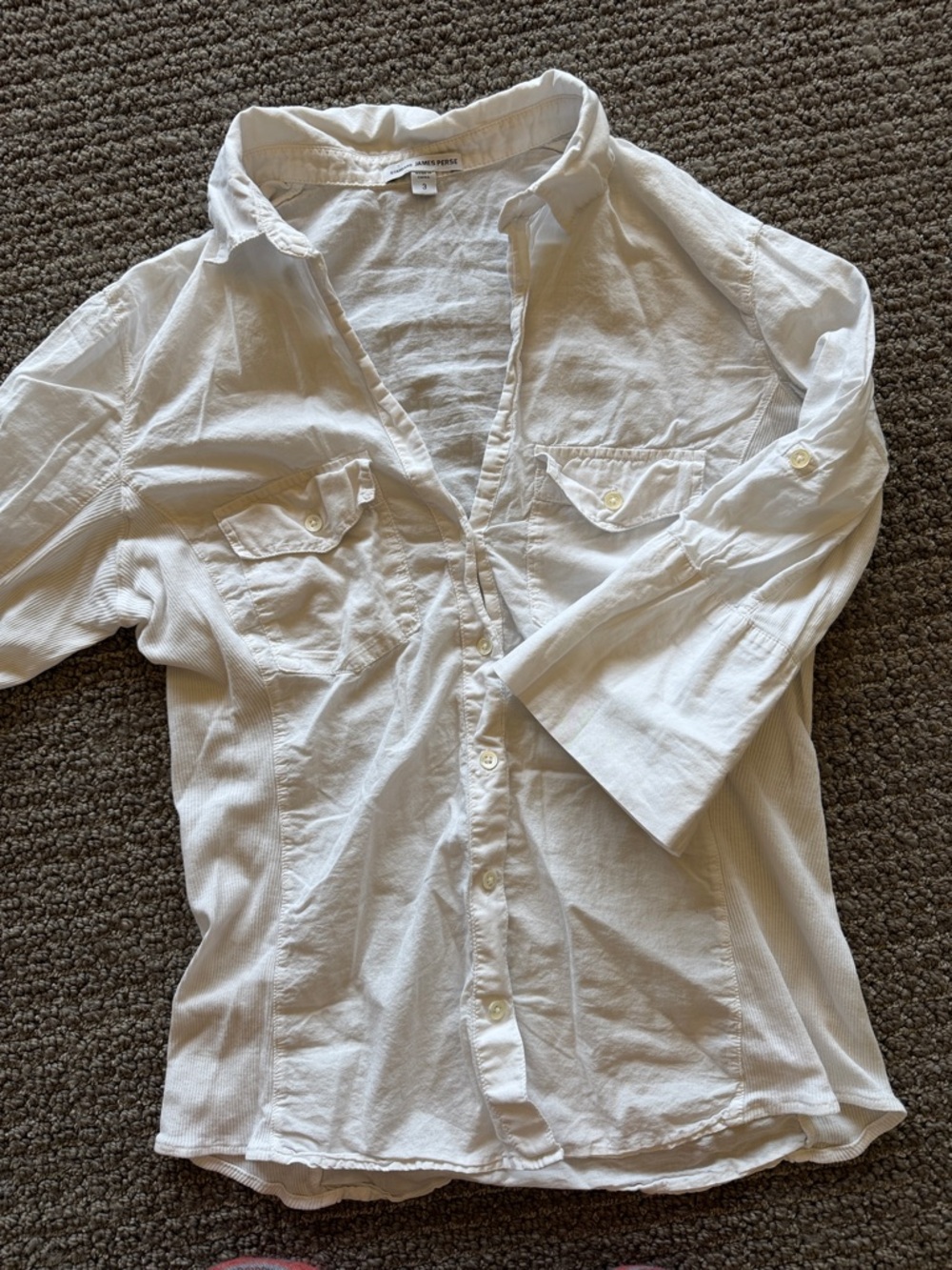 James Perse White Button-front Shirt - Lightweight Cotton - 3 - Picture 4 of 5